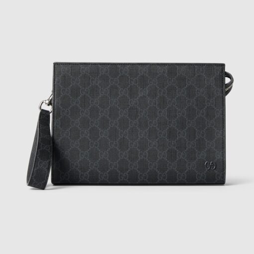 GG Pouch With Grey Trim Black