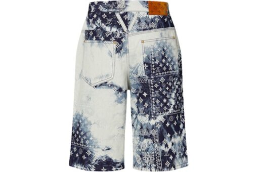 LV Monogram Bandana Baggy Fit Denim Shorts Indigo/White - Image 2