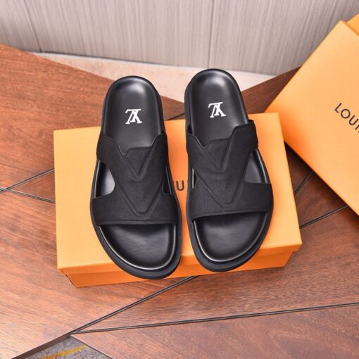 LV Leather Sandal Black