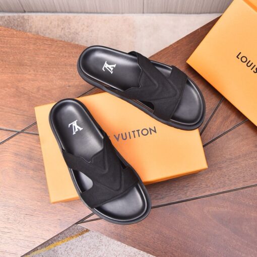 LV Leather Sandal Black - Image 2