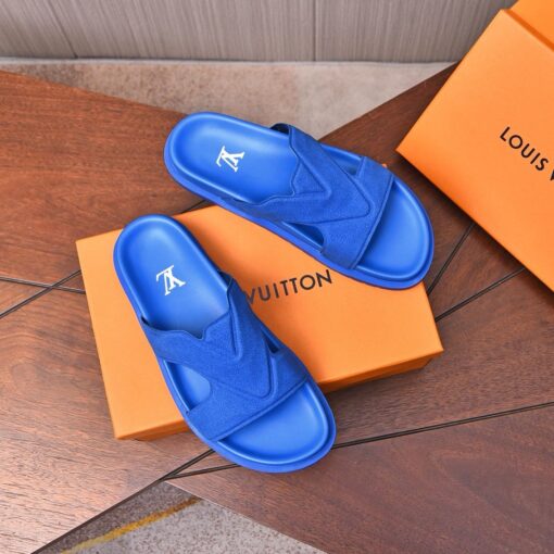 LV Leather Sandal Blue - Image 2