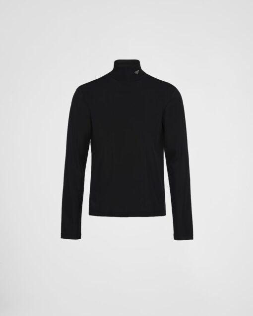 Prada Stretch Cotton Turtleneck Black