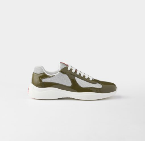 Patent leather and technical fabric Prada America's Cup sneakers