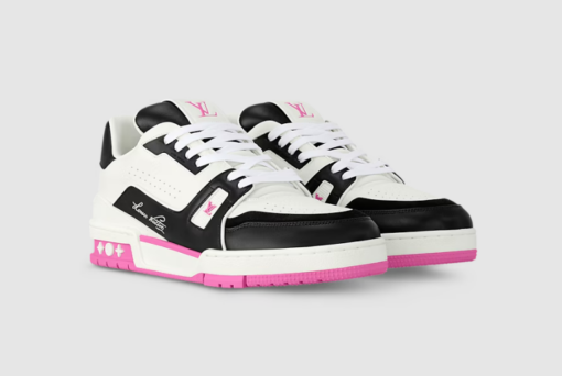 LV Trainer Sneaker White Black Pink - Image 2