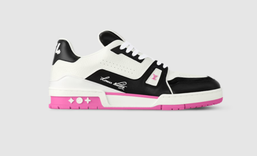 LV Trainer Sneaker White Black Pink