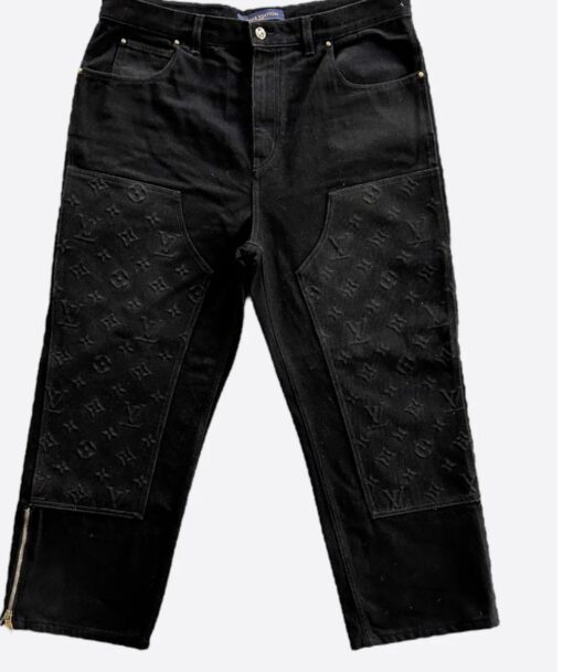 LV Black Monogram Carpenter Pants