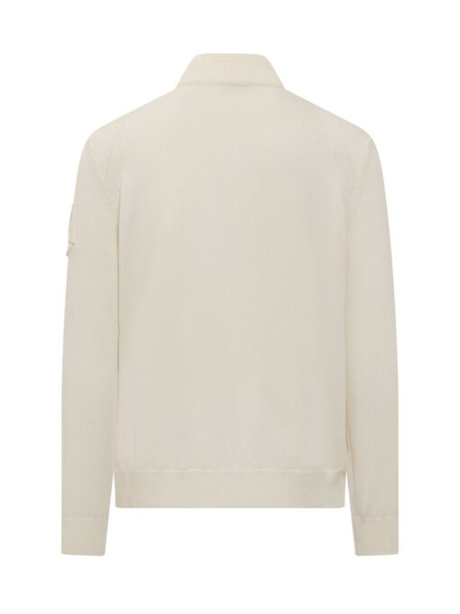 Moncler Zip Sweater White - Image 2