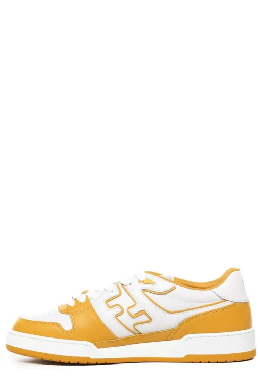 Fendi Match Panelled Low-Top Sneaker White/orange - Image 2