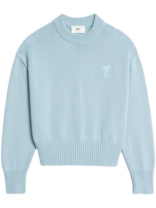 AMI Paris Ami de Coeur crew-neck jumper light blue