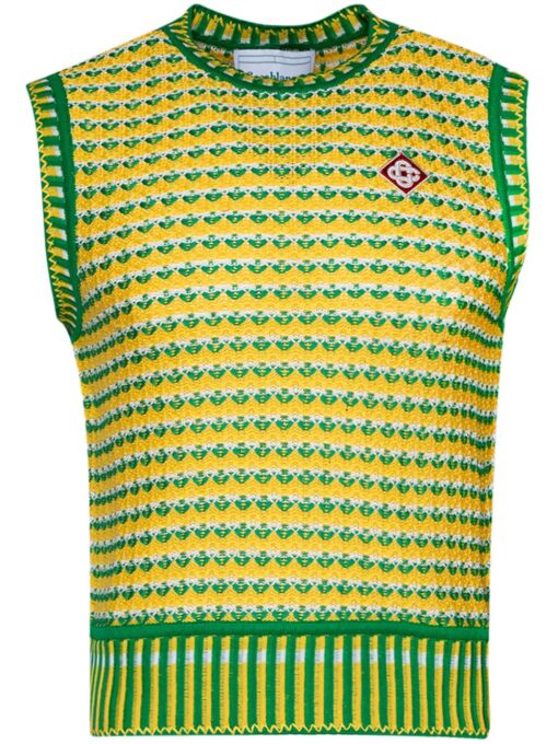 Casablanca sweater with logo appliqué light green/yellow