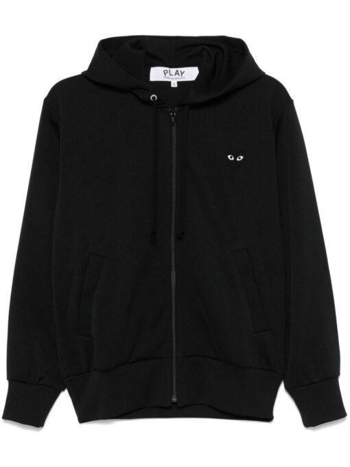 Comme Des Garçons Play heart-patch zip-up hoodie black