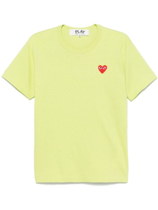 Comme Des Garçons Play heart-patch T-shirt neon green