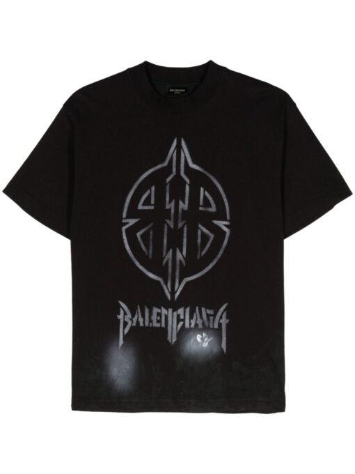 Balenciaga Metal BB cotton T-shirt black/grey