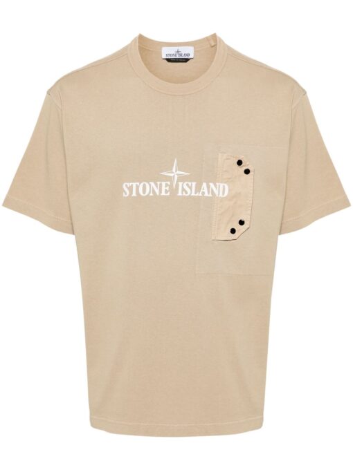 Stone Island logo-print T-shirt sand beige