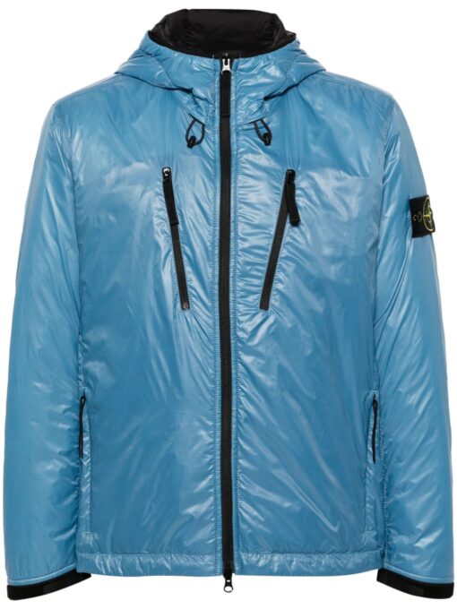 Stone Island Compass-badge puffer jacket cerulean blue