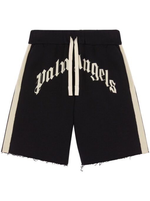 Palm Angels logo track shorts black