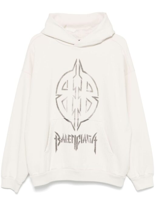 Balenciaga Metal BB stencil hoodie light beige