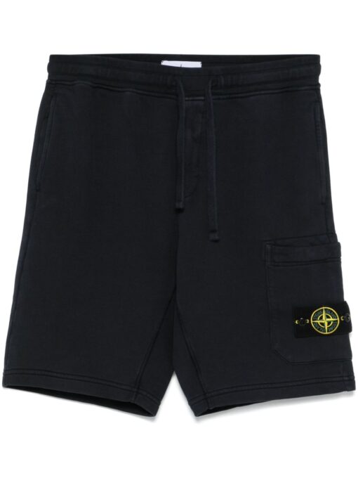 Stone Island Compass-badge track shorts black