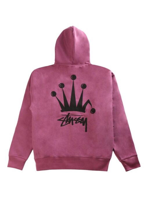 Stüssy logo-print cotton hoodie raspberry pink - Image 2