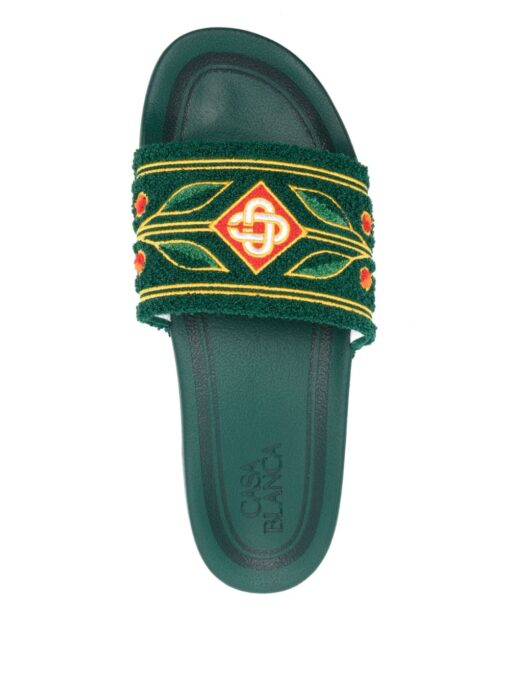 Casablanca embroidered Slide Green - Image 2