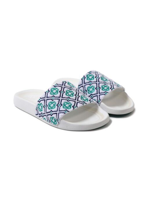 CASABLANCA KIDS embroidered logo slippers