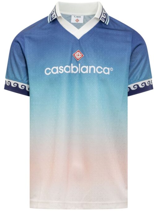 Casablanca gradient-jacquard football jersey