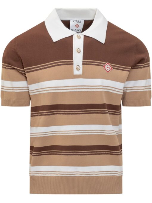 Casablanca Striped Chicano Polo Shirt