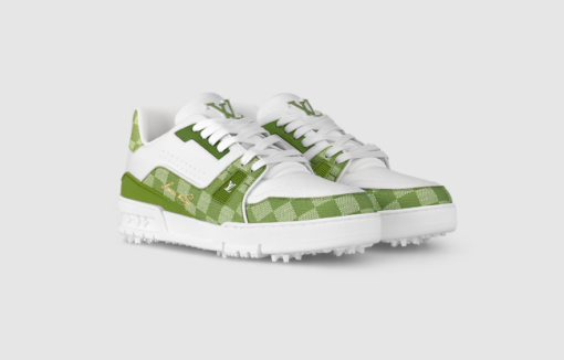 LV New Trainer Sneaker White Green - Image 2