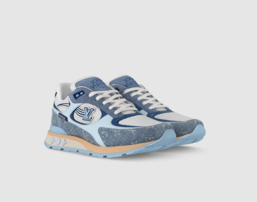 LV Run Away Logo Patch Sneaker Blue - Image 2