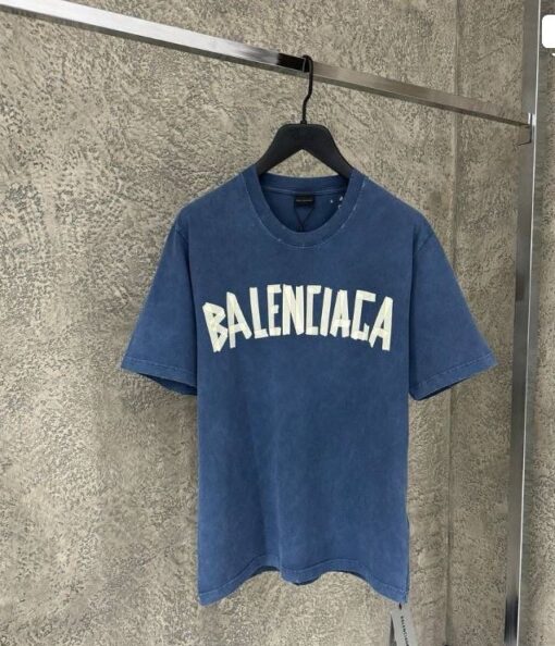 Balenciaga logo-print T-shirt dark blue