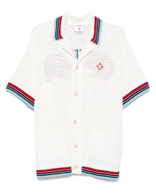 CASABLANCA Men's White Crochet Sporty Shirt