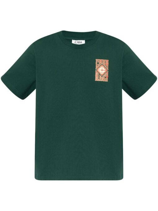 CASABLANCA logo-print T-shirt Racing green