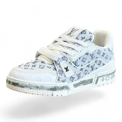 LV New Trainer Sneaker White Grey - Image 3