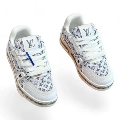 LV New Trainer Sneaker White Grey - Image 2