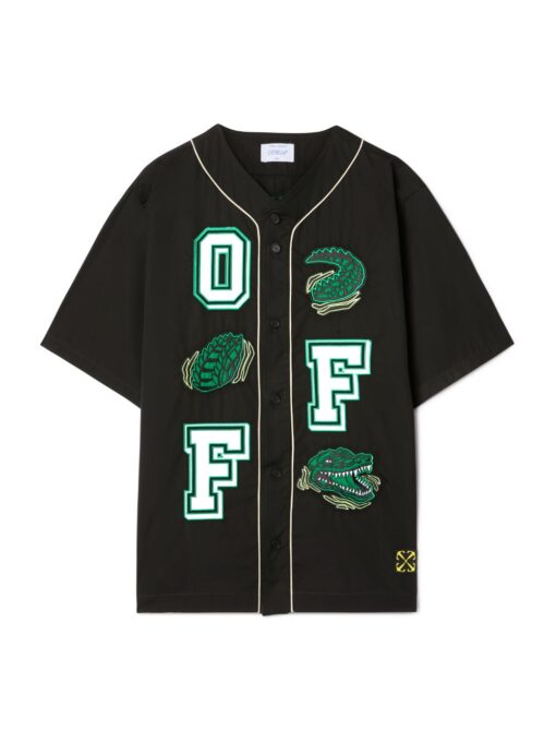 Off-White black crocodile baseball shirt