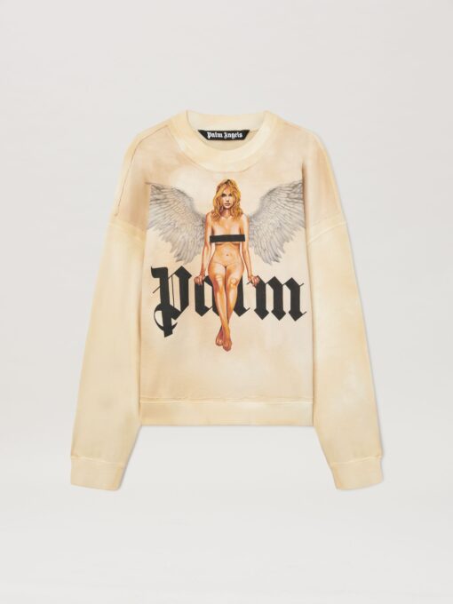 Palm Angels Pin Up Sweatshirt IVORY - BLACK